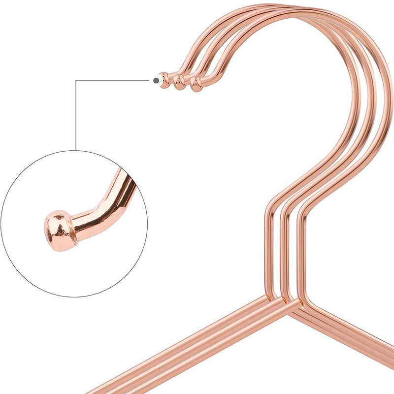 Klädhängare - Klädhängare för barn - Rose Gold Metal - 35 cm - Stabil konsol - 20 stycken