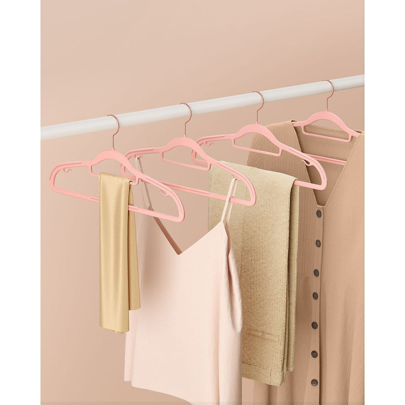 Kledinghangers - Kleedhangers - Hangers van kunststof - Set van 30 - Antislip - Roze