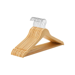 Houten kleerhanger - Set van 10 - Massief houten kleerhanger - Anti-slip