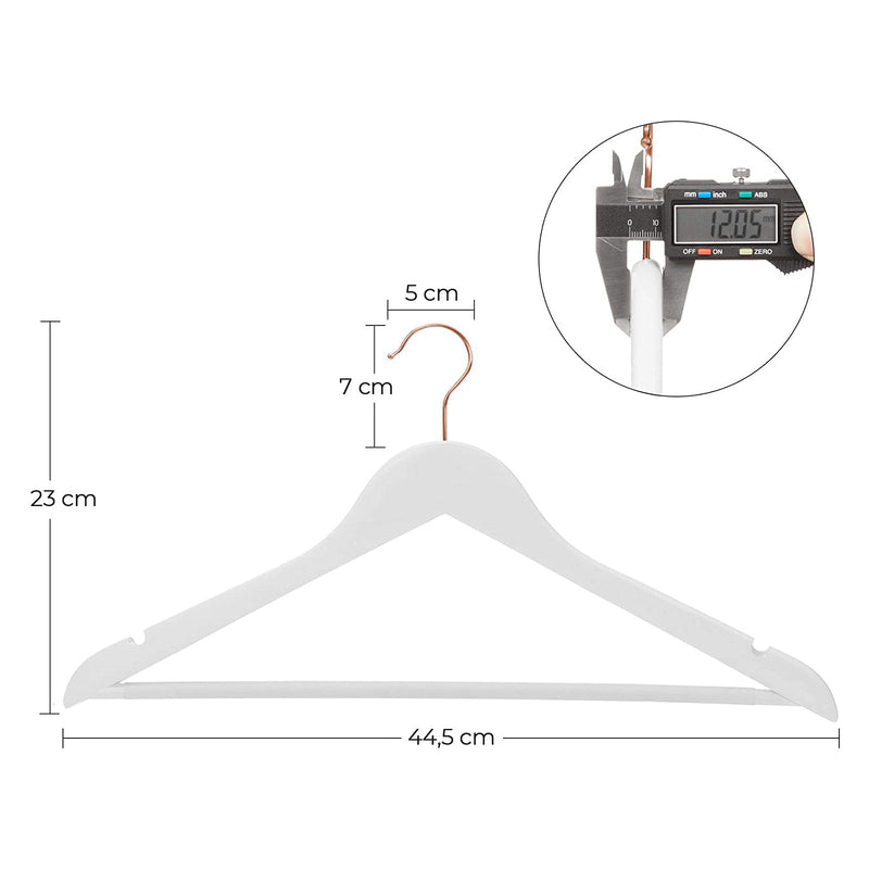 Trähängen - klädhängare - klädhängare - uppsättning av 20 - vit