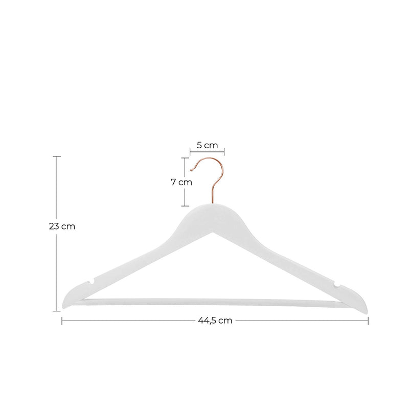 Trähängen - klädhängare - klädhängare - uppsättning av 20 - vit