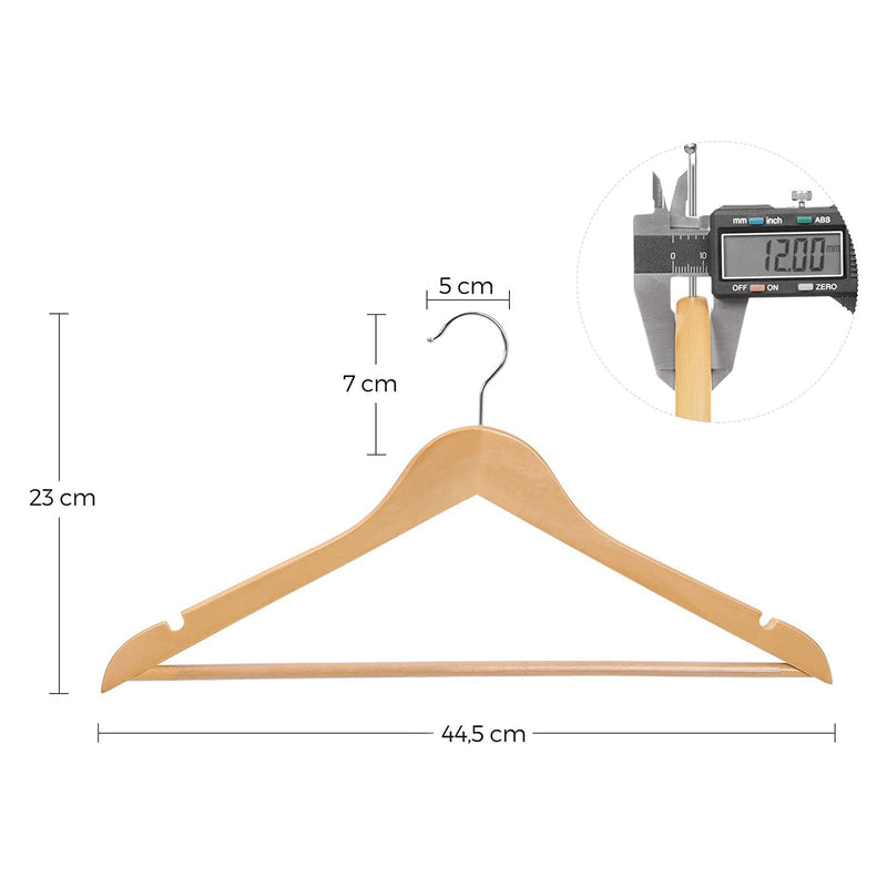 Massief - Houten hangers - Set van 30 - Naturel