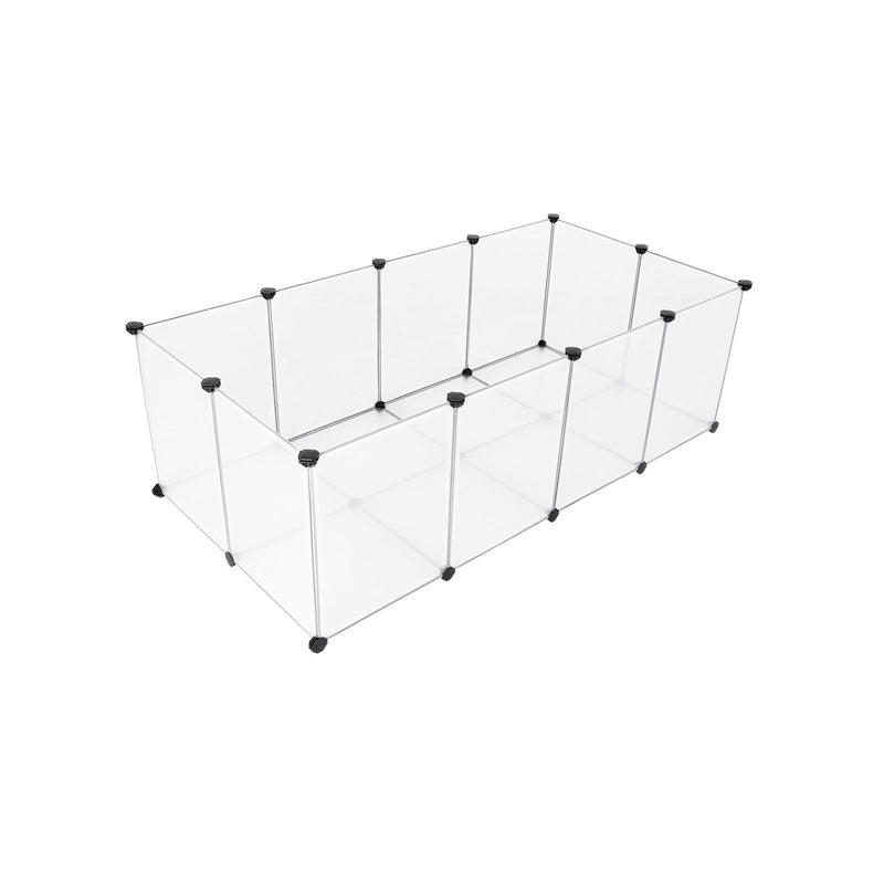 Pet Playbox med botten - Hek Cage - 20 paneler - vit