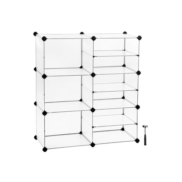 Shoe Rack - Racking System - med krokar och partitioner - plast - transparent