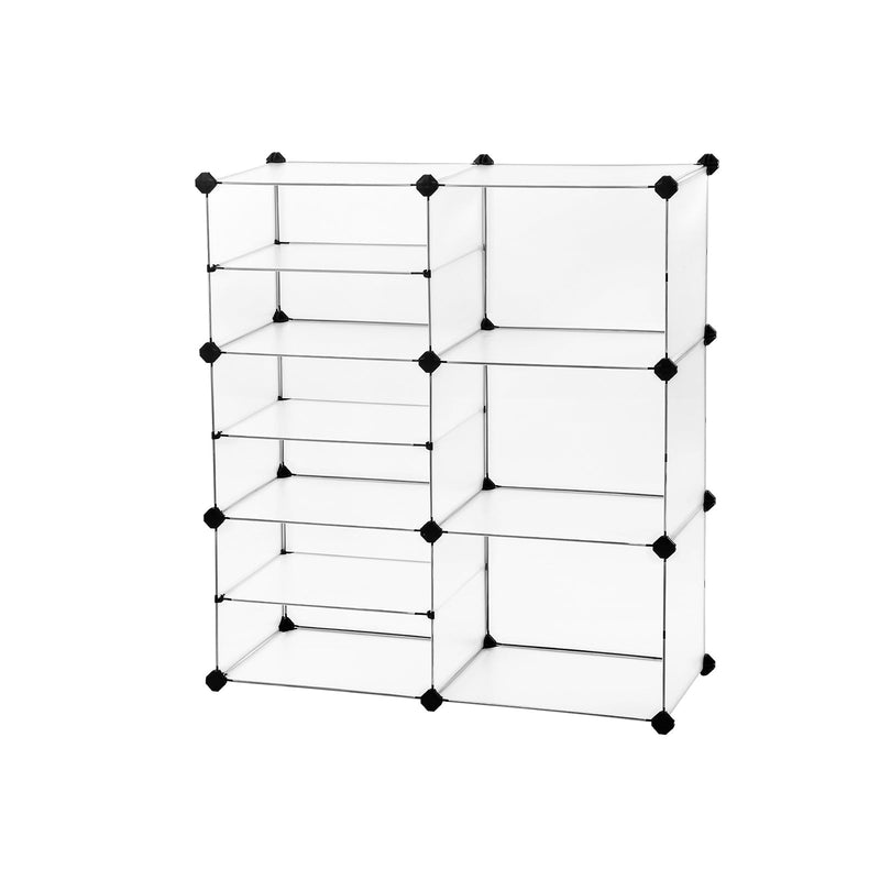 Shoe Rack - Racking System - med krokar och partitioner - plast - transparent