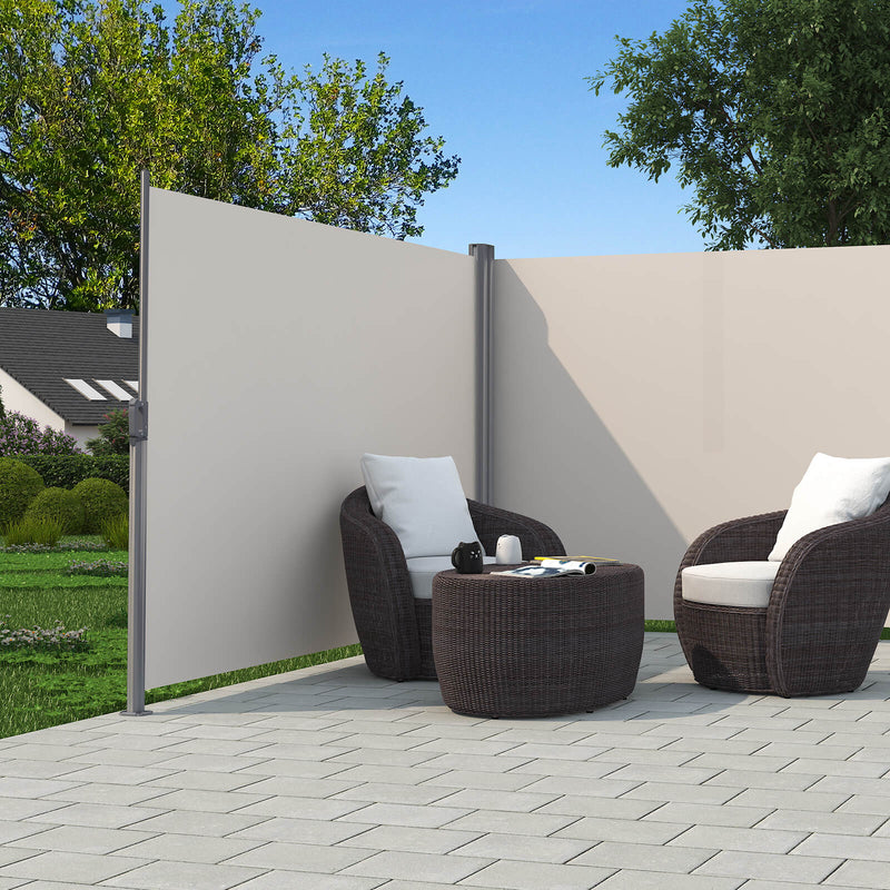 Double Garden Screen - Udvidelig forrude - Sunshade 2 x 6 m - Beige