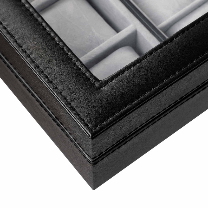 Watchbox - Box for Watches With Window - Black