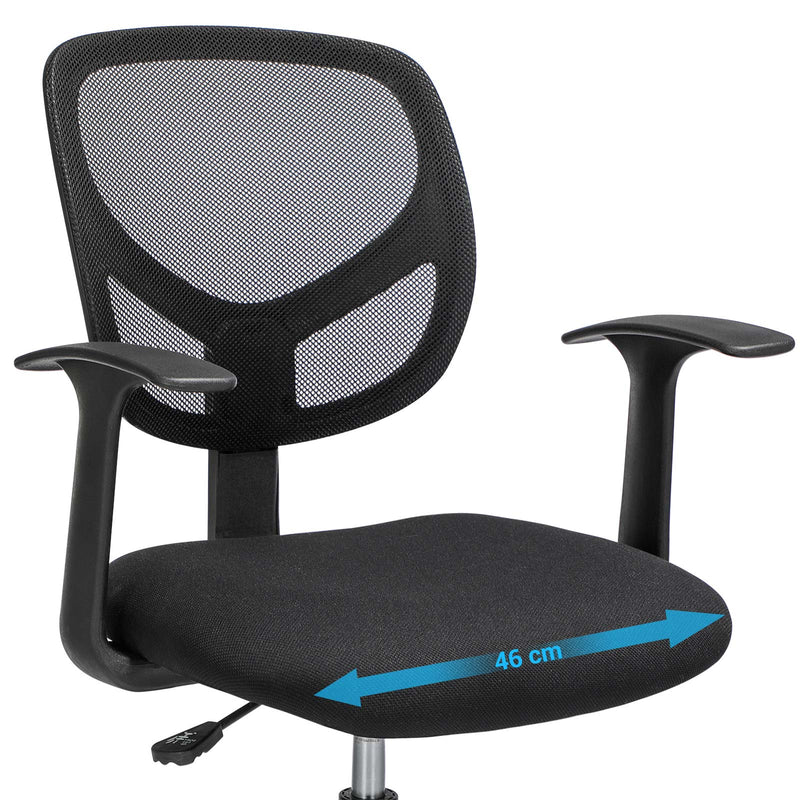 Ergonominen toimistotuoli - tietokonetuoli - työtuoli - käsinojalla - jalkatuella - musta