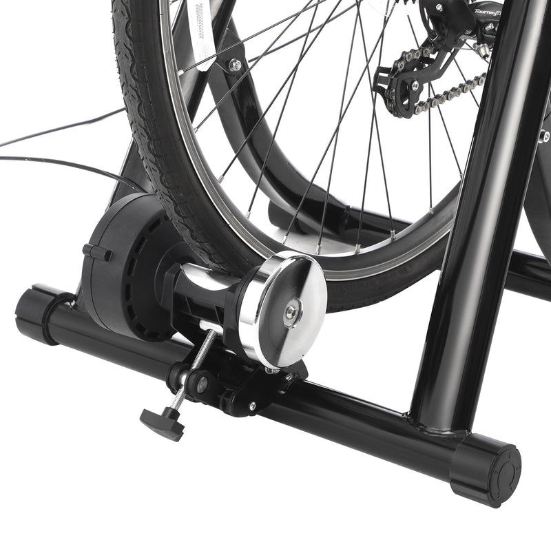 Magnetische fietsweerstandstrainer met geluiddempend wiel - Zwart