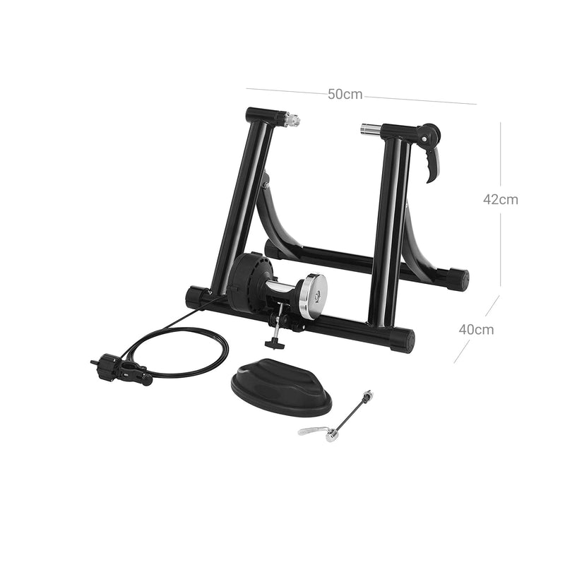 Magnetische fietsweerstandstrainer met geluiddempend wiel - Zwart