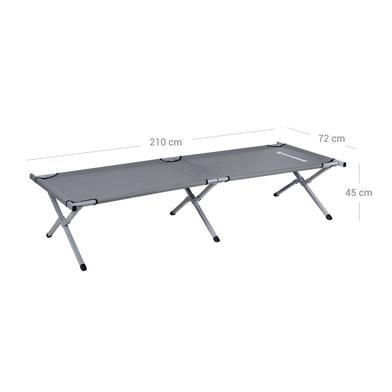 Campingbed - Fly Bed - Max. Skattebarhed 260 kg - Grå - 210 x 72 cm