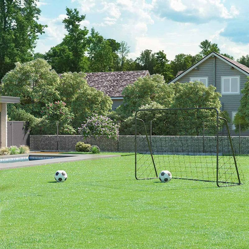 Voetbaldoel - Voor kinderen - Snelle montage - Metalen frame - Zwart