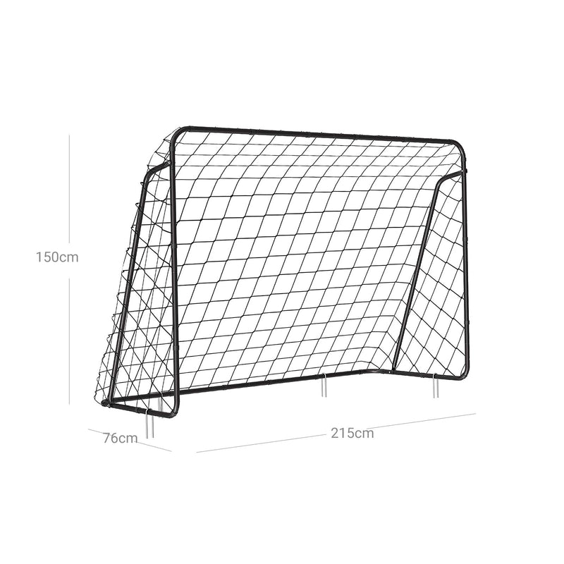 Voetbaldoel - Voor kinderen - Snelle montage - Metalen frame - Zwart
