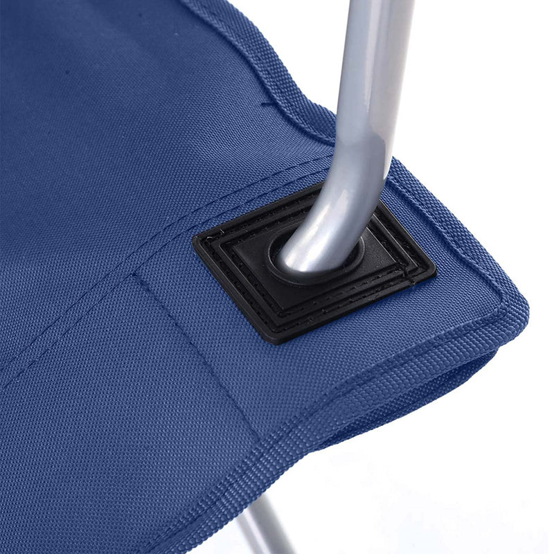 Chaises de camping - Ensemble de 2 chaises pliantes - chaises extérieures - avec accoudoirs et support de consommation - Cadre robuste - Bleu