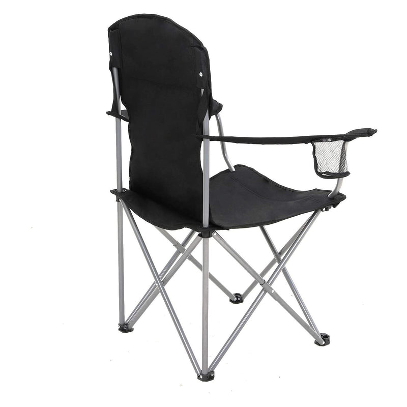 Campingstoelen - Strandstoelen - Set van 2 - Opvouwbare klapstoelen - Belastbaar tot 150 kg - Zwart