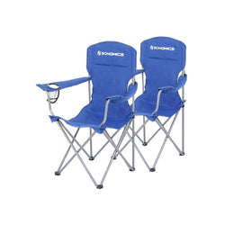 Campingstol - Folding Chair - Set of 2 - foldble - med flaskhållare - blå