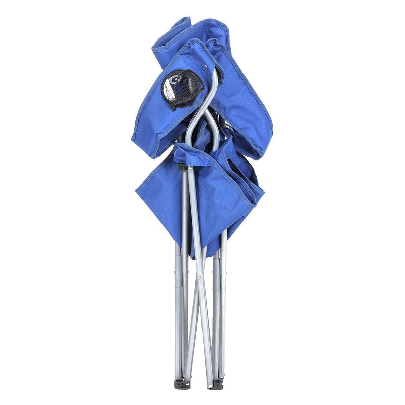 Campingstoel - klapstoel - Set van 2 - Opvouwbaar - Met flessenhouder - Blauw