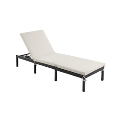 Garden Chair - Lounger - Sun Bed - Sunbathing Bed - Sunbath - White / Black