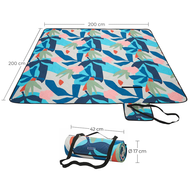 Tapis de pique-nique - serviette de plage - Couverture de camping - Imperpose - 200x200cm