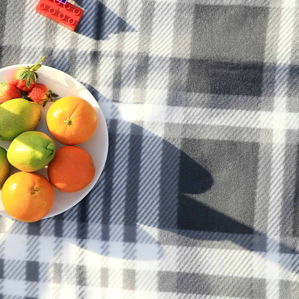 Picnic Rug - Beach Håndklæde - Campingtæppe - Vandtæt - 195x200cm - Grå