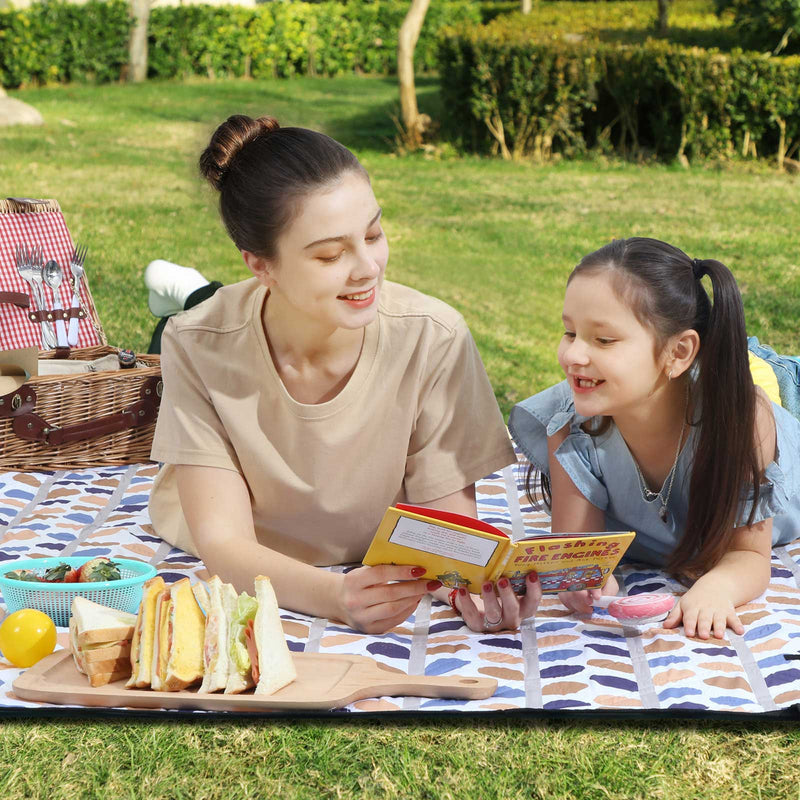 PICNIC MAT - Rantapyyhe - Vedenpitävä - värikkäitä lehtiä - 200x200cm