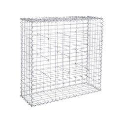 Schanskorf - Gabion - Made of Metal Mesh - Til sten - 100 x 95 x 30 cm - Sølv