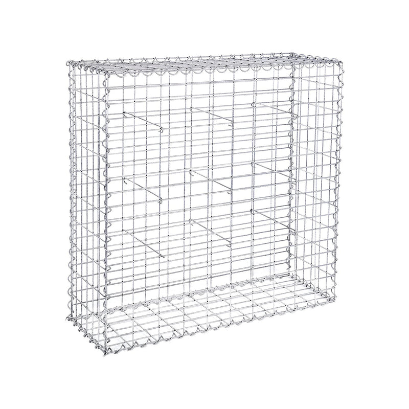 Schanskorf - Gabion - MADE AV METAL MESH - FÖR STENER - 100 x 95 x 30 cm - Silver