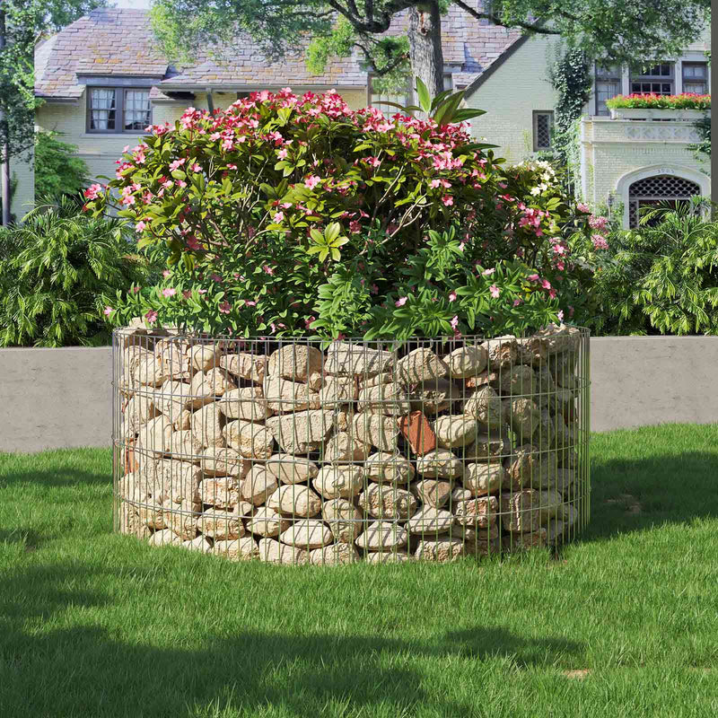 SCHANS PANAUX - Pankets Sierchans ronds - Gabions en pierre - en métal - Panier en pierre - Inoxydle - 90 x 40 cm