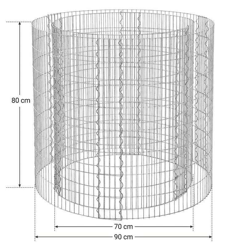 Metal Schanskorf - Round Sierchanf - Coș de piatră metalică - inoxidabil - 90 x 80cm