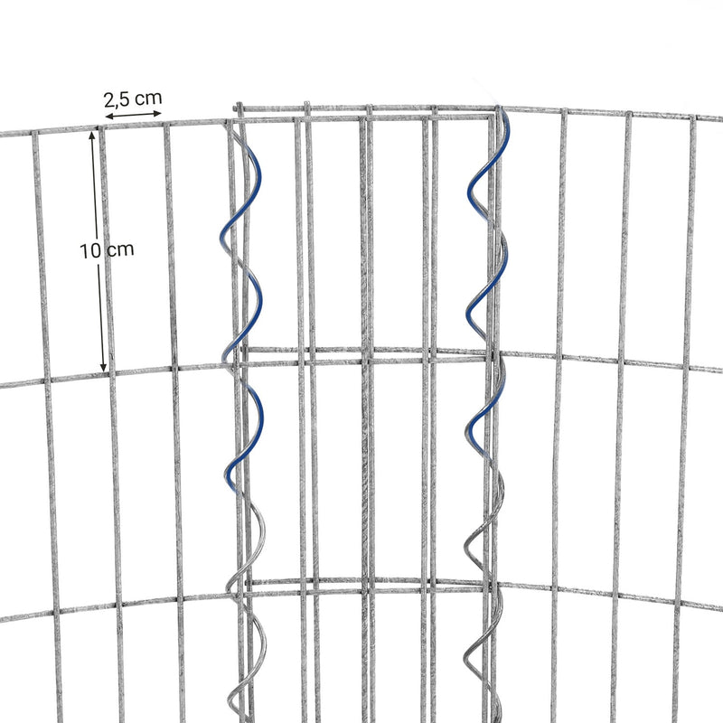 Metal Schanskorf - Round Sierchanf - Metal Stone Basket - Ruostumaton - 90 x 80 cm