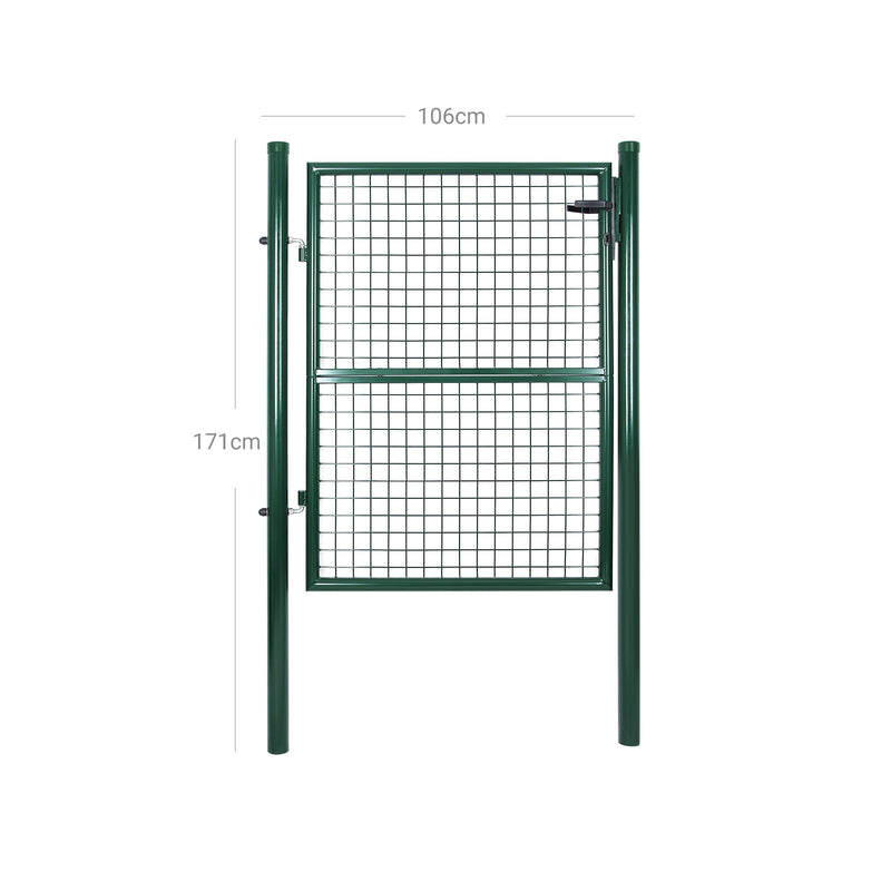 Poarta de grădină - Port - Oțel - cu blocare - buton și tasta - 106 x 125 cm - verde