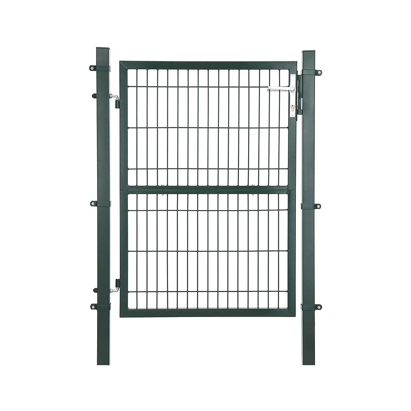 Porte de jardin - Porte de jardin - avec serrure - Clink de porte et clé - 106 x 125 cm - vert