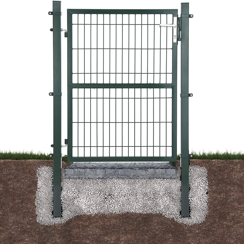 Tuinpoort - Tuindeur - Met slot - Deurklink en sleutel - 106 x 125 cm - Groen