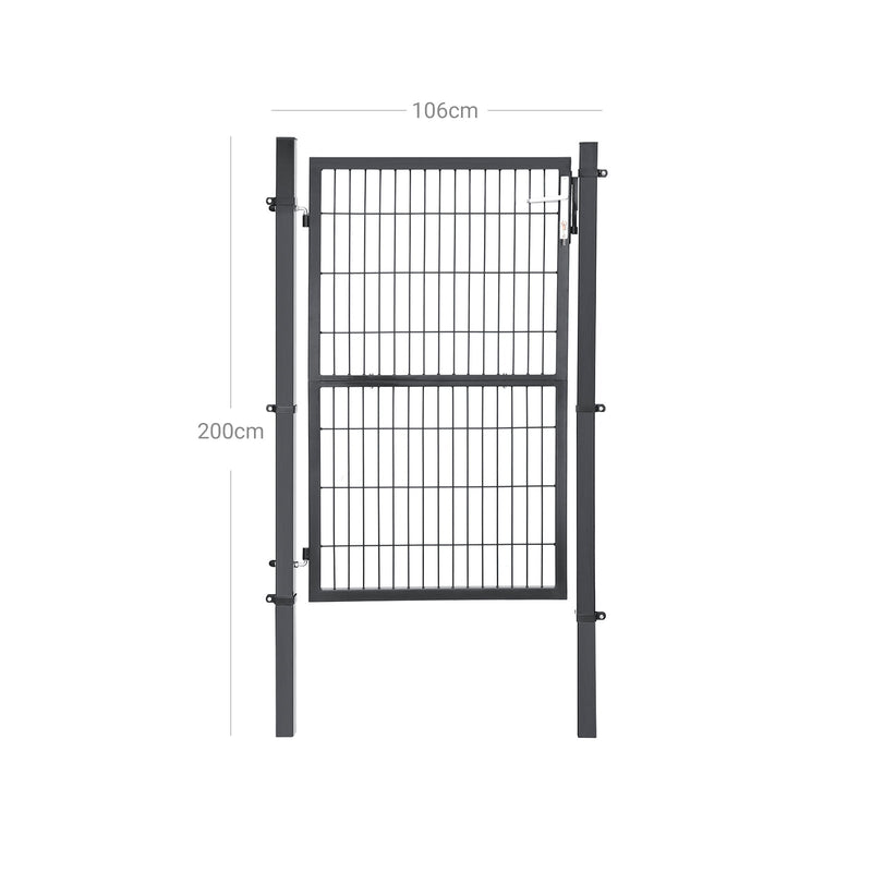 Tuinpoort - Tuindeur - Tuinpoort - Ijzer - 106 x 150 cm (LxH) - Grijs