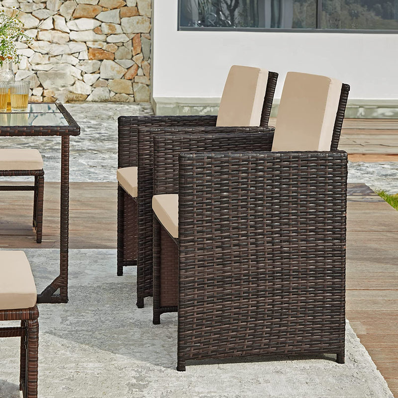 Set de mobilier de grădină - mobilier pentru sufragerie - masă și scaune - set de 9