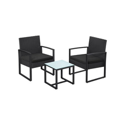 Balkonstole - Garden Set - Med Table - Lounge Set - Black