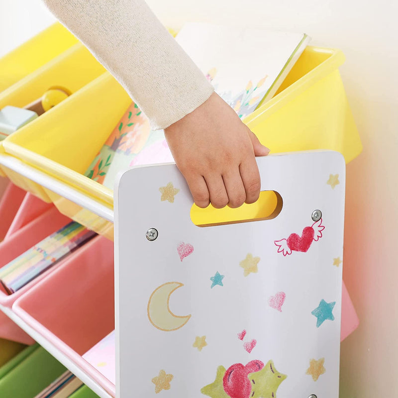 Speelgoedplank - Speelgoedorganisator - Kinderkamerplank - Met 12 verwijderbare dozen