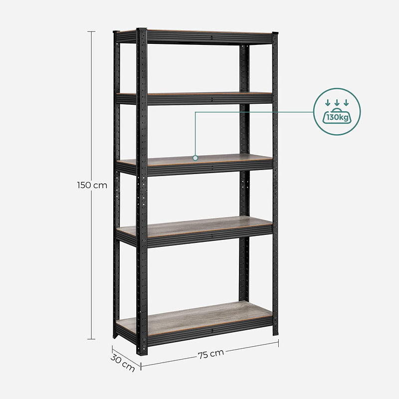 Opbergrek met 5 legborden - verstelbare legborden - 180 x 90 x 40 cm - tot 875 kg draagvermogen