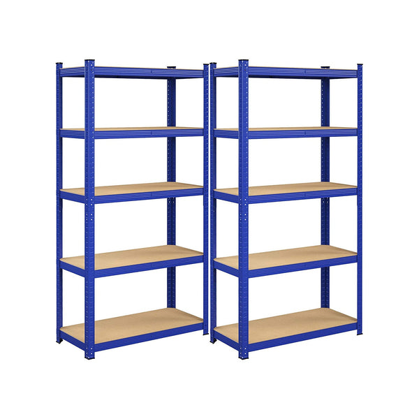 Armoires d'échafaudage - Racks d'entrepôt - imposable jusqu'à 875 kg - 5 étagères réglables - bleu