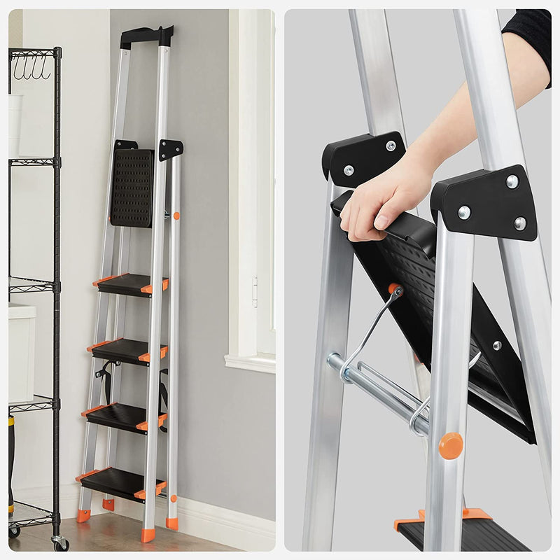 Ladder - 5 treden - Trapladder - Opvouwbaar - Trapladder - Aluminium ladder - Belastbaar tot 150 kg