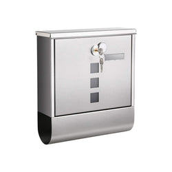 Mailbox - Rostfritt stål Letterbox - slot med kopparplatscylinder - silver - silver