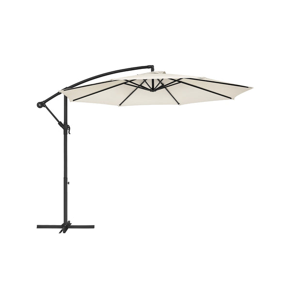 Parasol - cu manivelă - protecție UV până la UPF 50+ - bej - Ø 300 cm