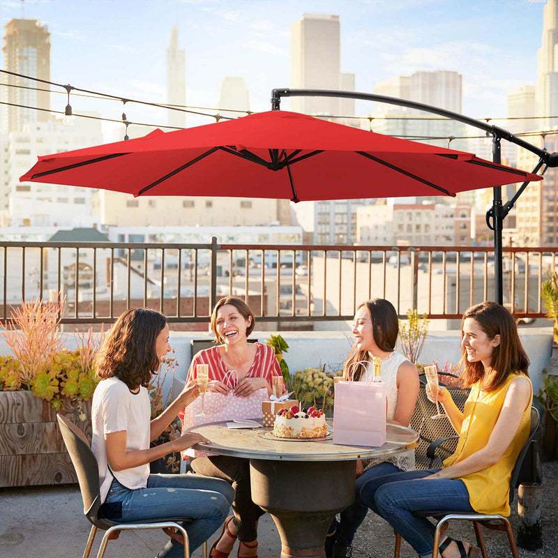 Parasol - Zweefparasol - Ø 300 cm - rood