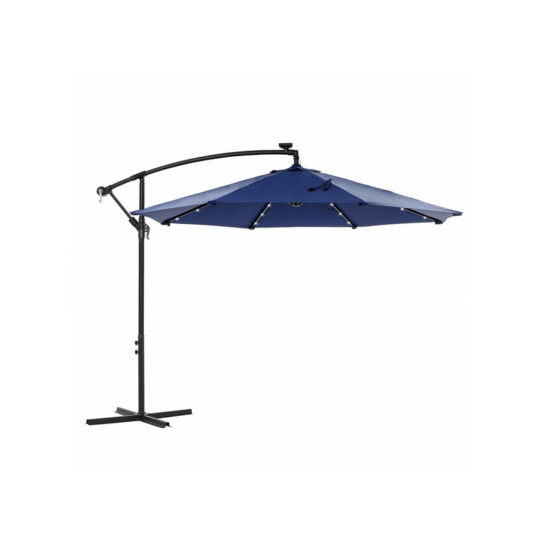 Parasol - avec éclairage LED - Énergie solaire - bleu