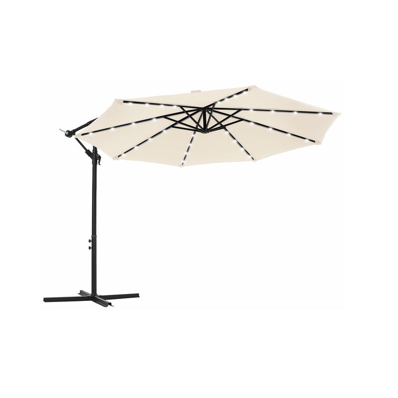 Parasol - Met LED-zonneverlichting - Zonnescherm - Beige