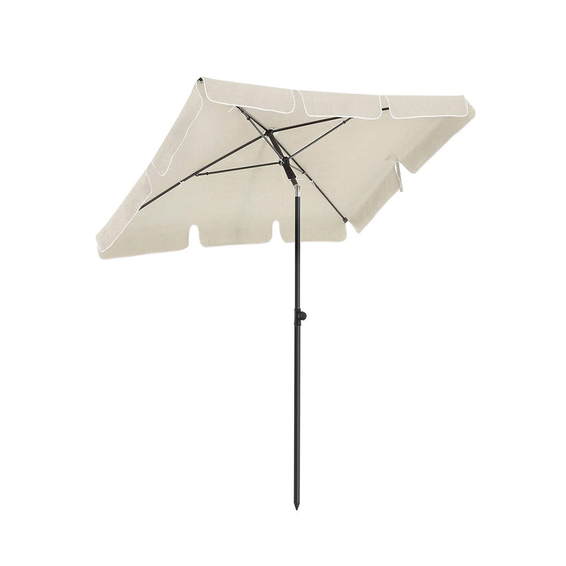 Parasol - parveke parasoli - puutarha -parasoli - suorakulmainen - auringonsuoja - 200 x 125 cm - beige