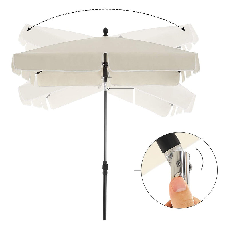 Parasol - Balcon Parasol - Garden Parasol - Rectangulaire - Protection solaire - 200 x 125 cm - beige