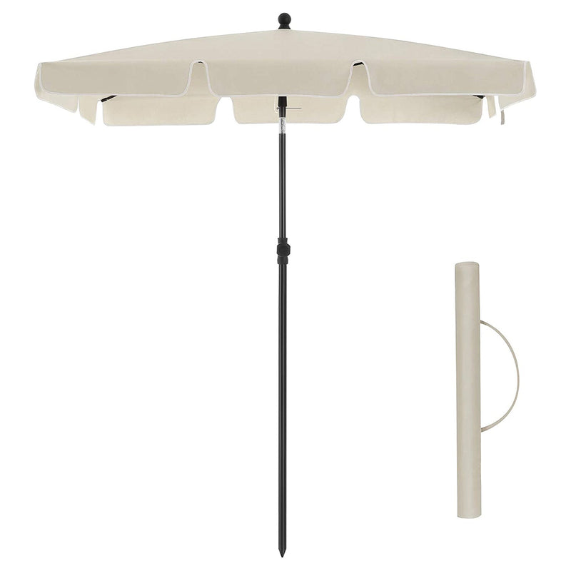 Parasol - Balkon Parasol - Garden Parasol - Rektangulær - Solbeskyttelse - 200 x 125 cm - Beige