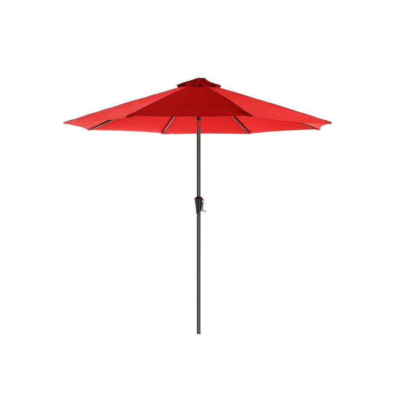 Parasol - Garden Parasol - Ø 270 cm - Market Parasol - With Crank - Sun Protection - Red