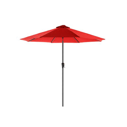 Parasol - puutarha -parasoli - Ø 300 cm - kahdeksankulmainen - kallistettava - kampi - punainen